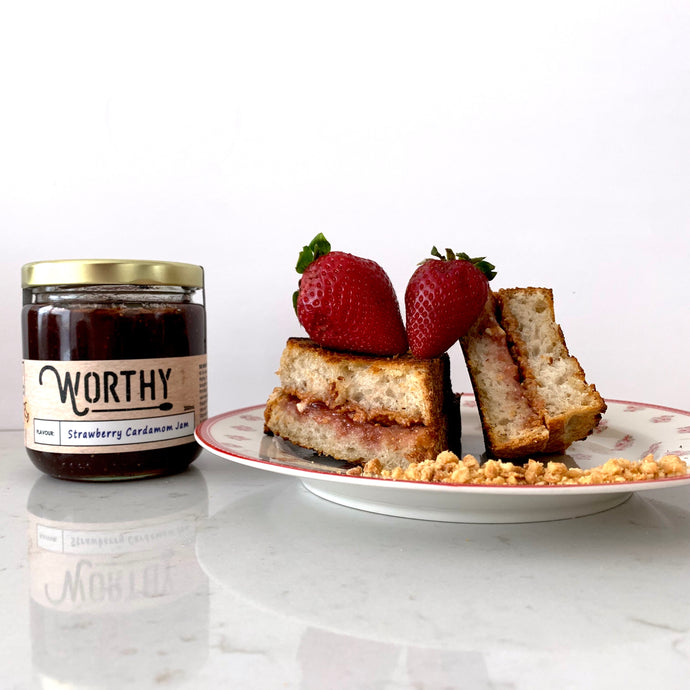 Fried Natural PB & J Sandwich