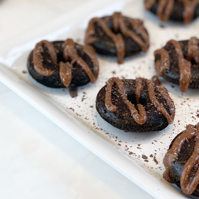 Gluten Free Chocolate Espresso Glazed Donuts